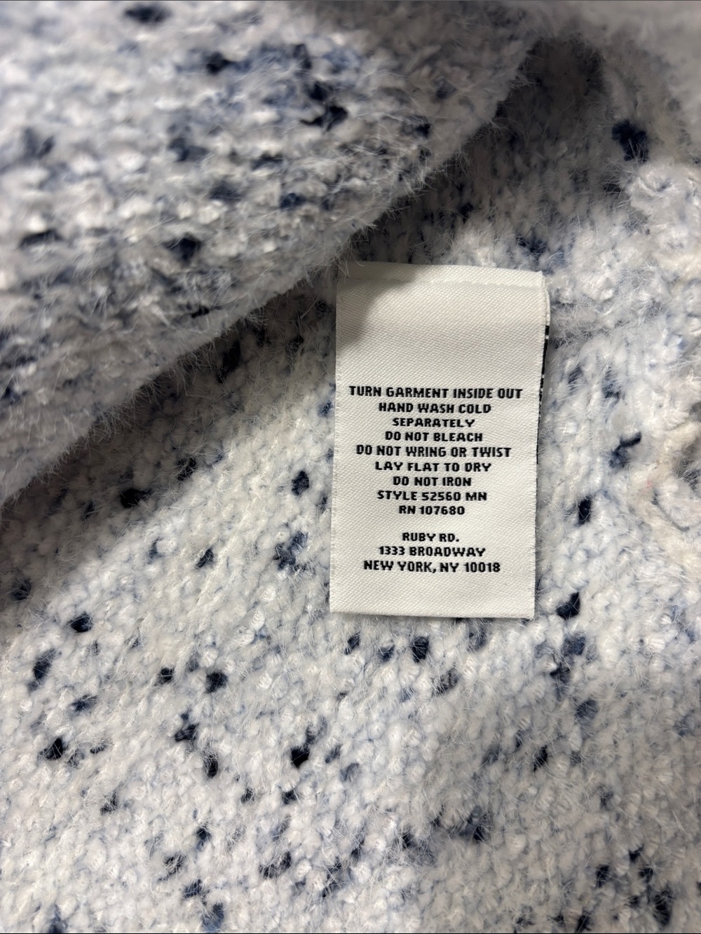 Ruby Rd. Light Blue Speckled Cowl Neck Sweater XL - Picture 5 of 5